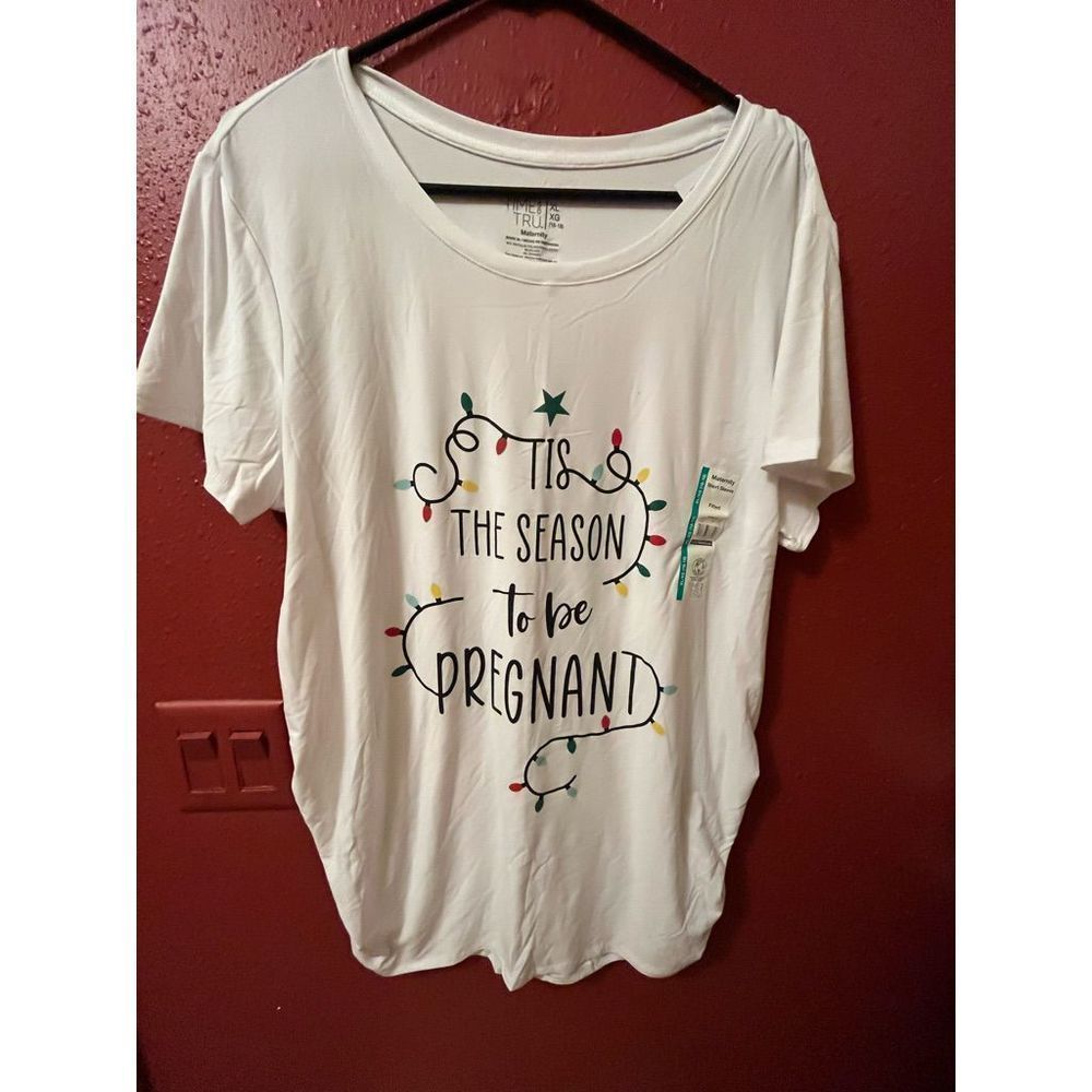 New Maternity Shirt XL says TIS SEASON TO BE PREGNANT